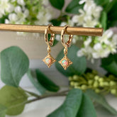 Opal Starburst Huggie Hoops, Opal Space Huggie Earrings, Opal Celestial Earrings,Opal Star Hoop Earrings